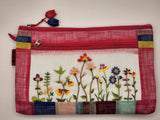 Korean Traditional Flower Embroidery Patterned Coin Purse Mini Pocket Korean Featured Style