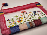 Korean Traditional Flower Embroidery Patterned Coin Purse Mini Pocket Korean Featured Style