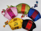 Korean Traditional Flower Embroidery Patterned Coin Purse Mini Pocket Korean Featured Style Set of 5