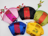 Korean Traditional Flower Embroidery Patterned Coin Purse Mini Pocket Korean Featured Style Set of 5