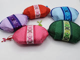 Korean Traditional Butterfly Embroidery Patterned Coin Purse Mini Pocket Korean Featured Style Set of 5