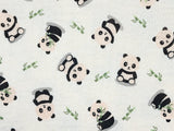 Panda Bear Patterned Double Gauze Fabric made in Korea by the Yard 36" x 59" or 90 x 150cm