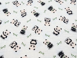 Panda Bear Patterned Double Gauze Fabric made in Korea by the Yard 36" x 59" or 90 x 150cm