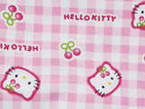Sanrio Hello Kitty Check Cherry Oxford Licensed Fabric printed in Japan by the Half Yard