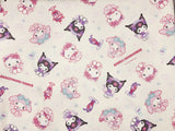 Sanrio Characters Neko Mimi Maid Cafe Oxford Licensed Fabric printed in Japan by the Half Yard
