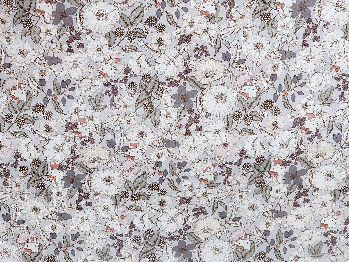 Liberty Tana Lawn Sanrio Hello Kitty Bramble Bloom Fabric printed in Japan FQ 45cm by 53cm or 18" by 21"