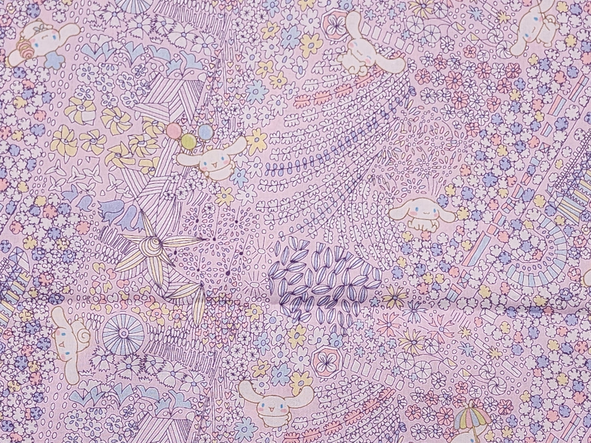 リバティ タナ ローン サンリオ ハローキティ フラワー ファブリック 日本製 FQ 45cm x 53cm または 18" x 21"