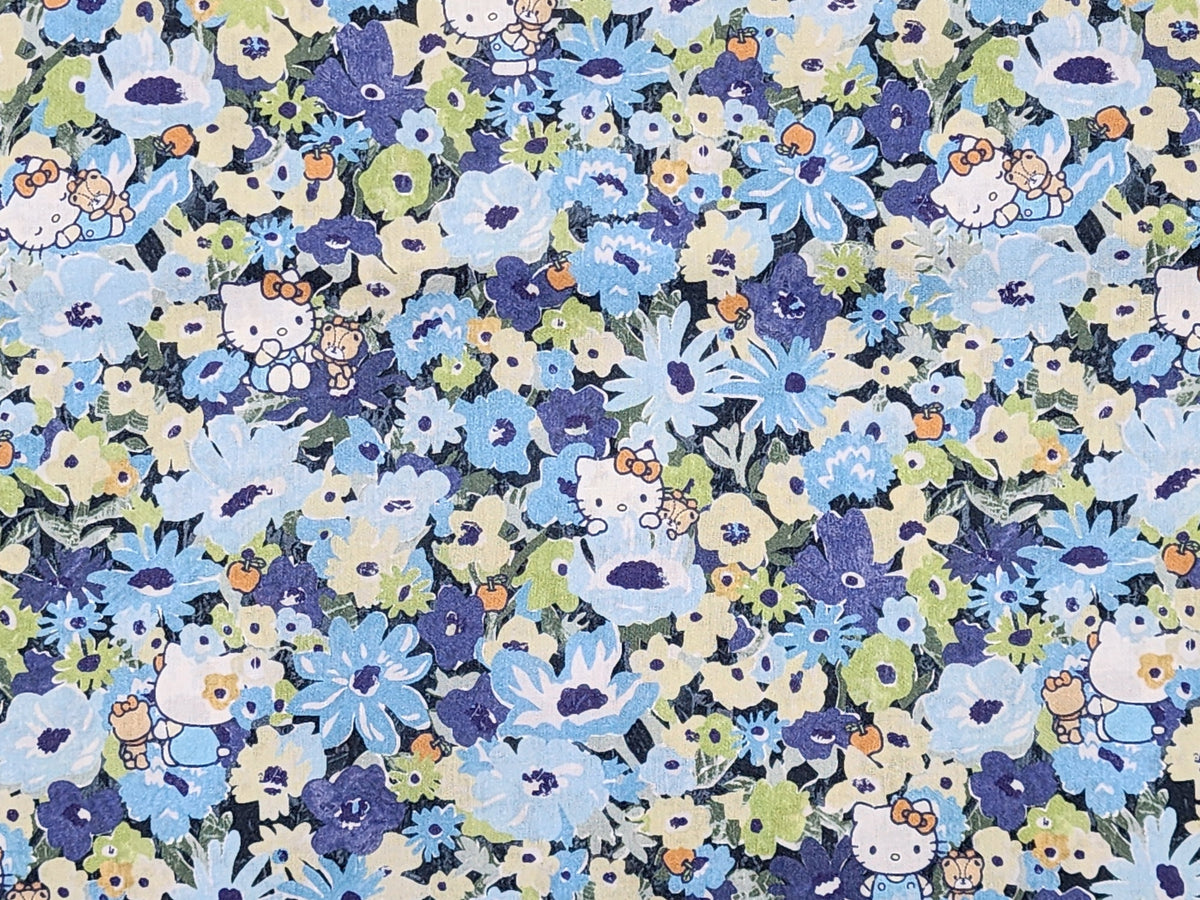 Liberty Tana Lawn Sanrio Hello Kitty Pop Art Meadow Fabric printed in Japan FQ 45cm by 53cm or 18" by 21"