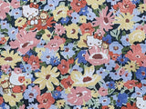 Liberty Tana Lawn 三麗鷗 Hello Kitty 花朵布料日本印花 FQ 45 公分 x 53 公分或 18 英寸 x 21 英寸