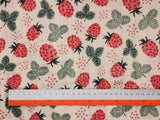 Raspberry Patterned Crinkle Quadruple Gauze Fabric made in Korea by the Yard 36" x 59" or 90 x 150cm