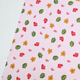 Christmas Tree Socks Cookie Patterned 40s Fabric made in Korea by the Yard 36" x 58" or 90 x 145cm