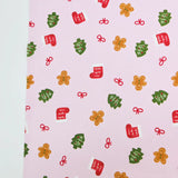 Christmas Tree Socks Cookie Patterned 40s Fabric made in Korea by the Yard 36" x 58" or 90 x 145cm