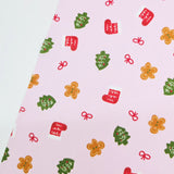 Christmas Tree Socks Cookie Patterned 40s Fabric made in Korea by the Yard 36" x 58" or 90 x 145cm