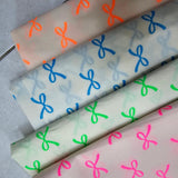 Neon Colored Ribbon Patterned 80s Fabric made in Korea by the Yard