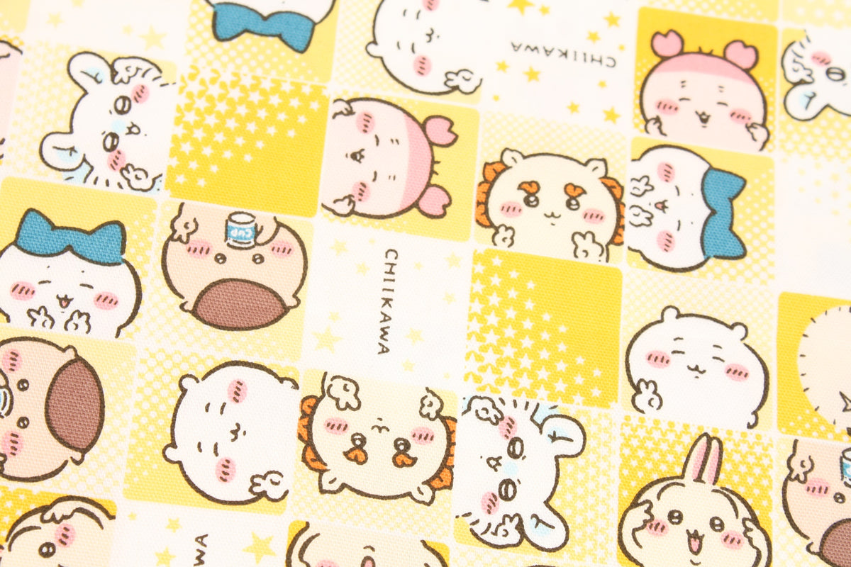Chiikawa Square Patch Yellow Oxford Licensed Fabric printed in Japan by the Half Yard