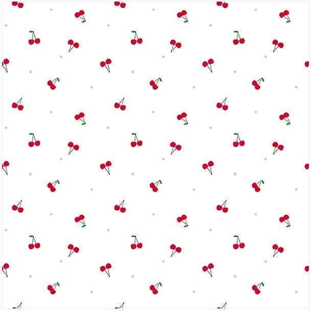 Fruit Cherry Patterned Fabric made in Korea by the Half Yard