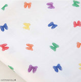 Cute Rainbow Color Ribbon Patterned Fabric made in Korea by the Half Yard