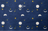 Star Moon Night Sky Patterned Fabric made in Korea by the Half Yard