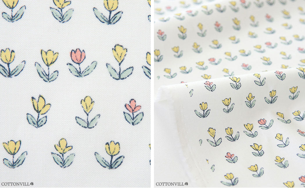 Tulip Flower Festival Patterned Fabric made in Korea by the Half Yard