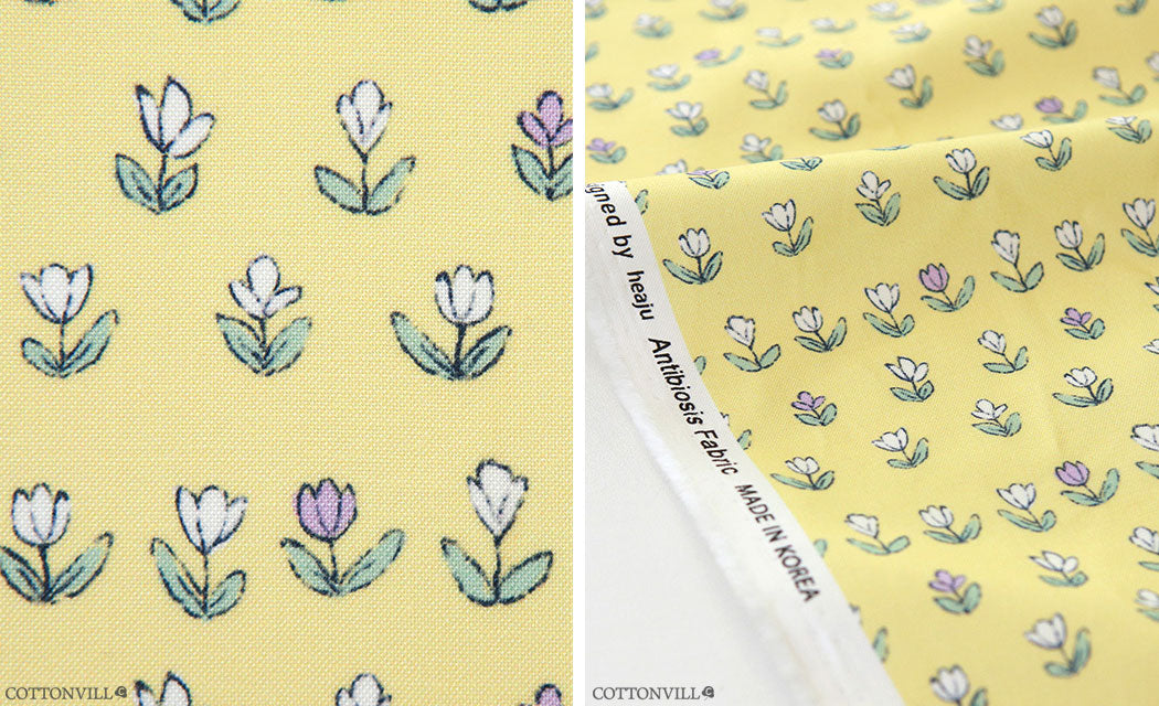 Tulip Flower Festival Patterned Fabric made in Korea by the Half Yard