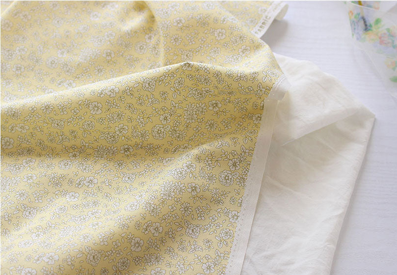 Bright Flower Pastel Petal Patterned Fabric Cotton made in Korea by the Half Yard
