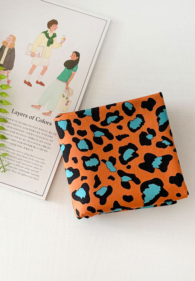 Vivid Leopard Patterned Fabric DTP printed in Korea by the Half Yard