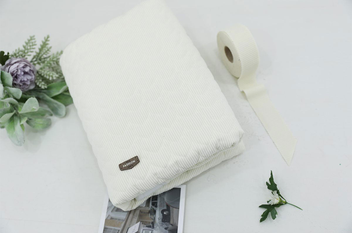 Both Sided Corduroy Heart Quilted Fabric made in Korea by the Yard 36" x 59" or 90 x 150cm