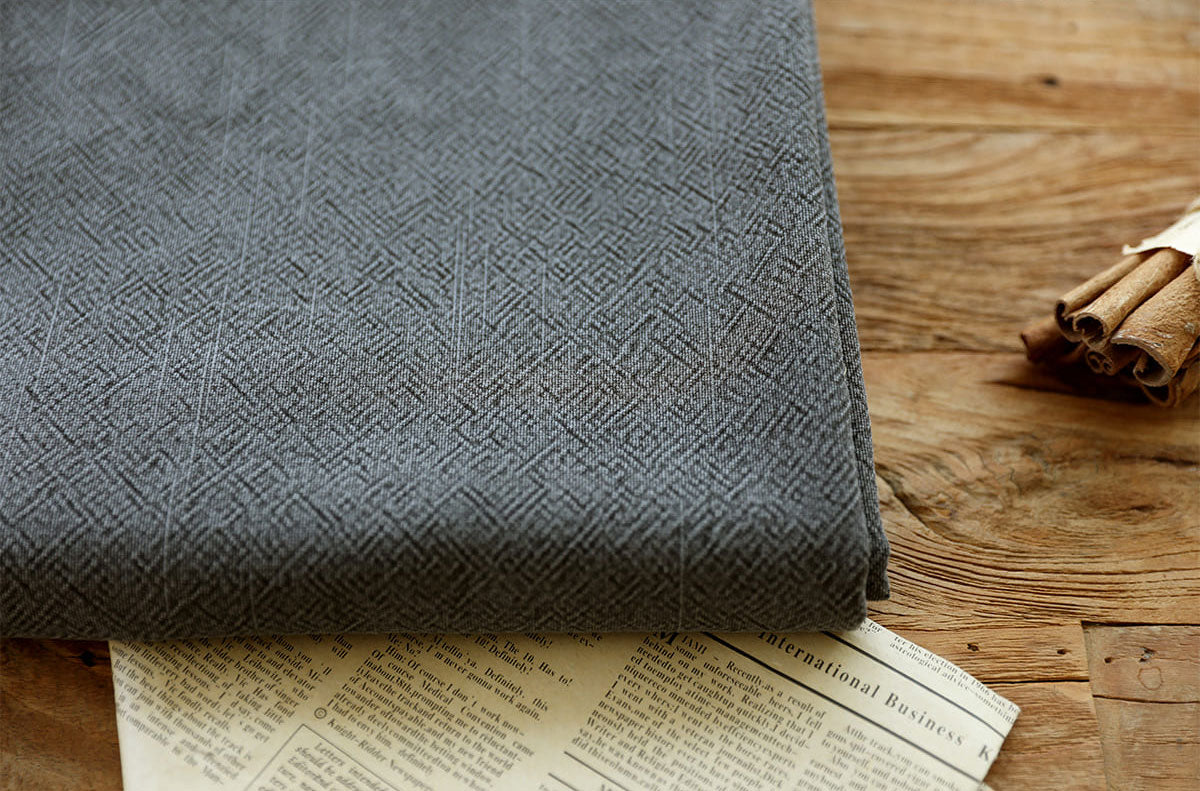 Korean Vintage Diamond Twill Patterned Pigment Bio-washed Cotton 100% made in Korea by the Yard 90cm x 138cm