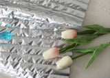 Silver Glitter Stripe Diamond Heart Patterned Quilted Nubi Polyester Fabric made in Korea by the Half Yard 18" x 59" or 45 x 150cm