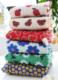 Fruits & Floral Stripe Quilted Fabric made in Korea by the Yard 18" x 44" or 45 x 110cm