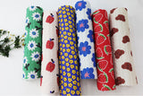Fruits & Floral Stripe Quilted Fabric made in Korea by the Yard 18" x 44" or 45 x 110cm