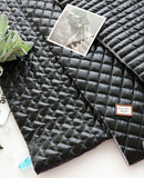 Heart Diamond Stripe Black Glitter Quilted Polyester Fabric made in Korea by the Half Yard 18" x 59" or 45 x 150cm