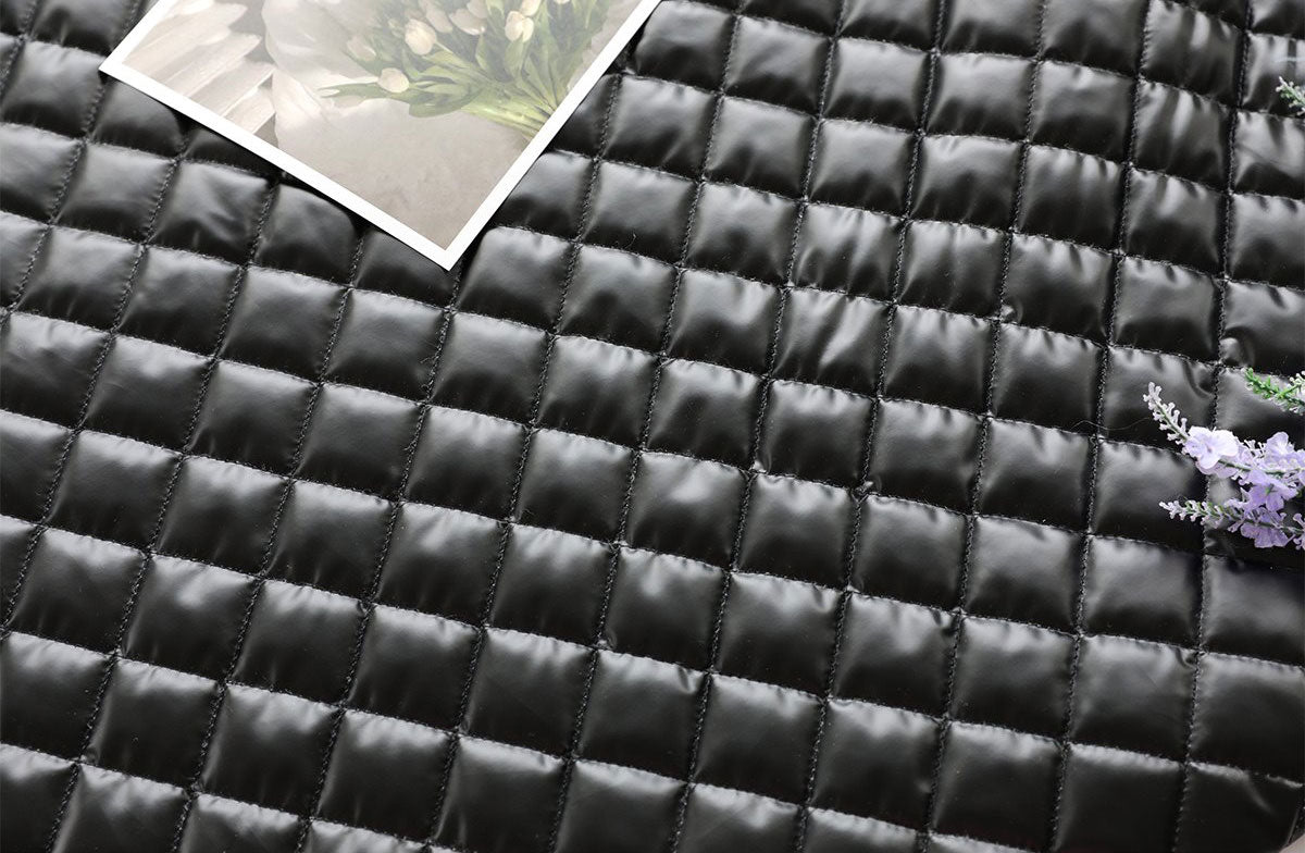 Heart Diamond Stripe Black Glitter Quilted Polyester Fabric made in Korea by the Half Yard 18" x 59" or 45 x 150cm