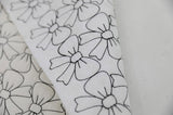 Ribbon Embroidery Patterned Double Side 30s Cotton Ribbon Quilted Fabric printed in Korea 18" x 55" by the Half Yard