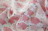 Cute Pink Pig Patterned Fabric made in Korea by the Half Yard