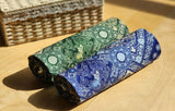 Korean Traditional Sacred Bell Bandana Navy Patterned Cotton Fabric made in Korea by the Half Yard
