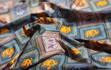 Korean Traditional Five Toes Dragon & Phoenix Bandana Patterned Cotton Fabric made in Korea by the Half Yard