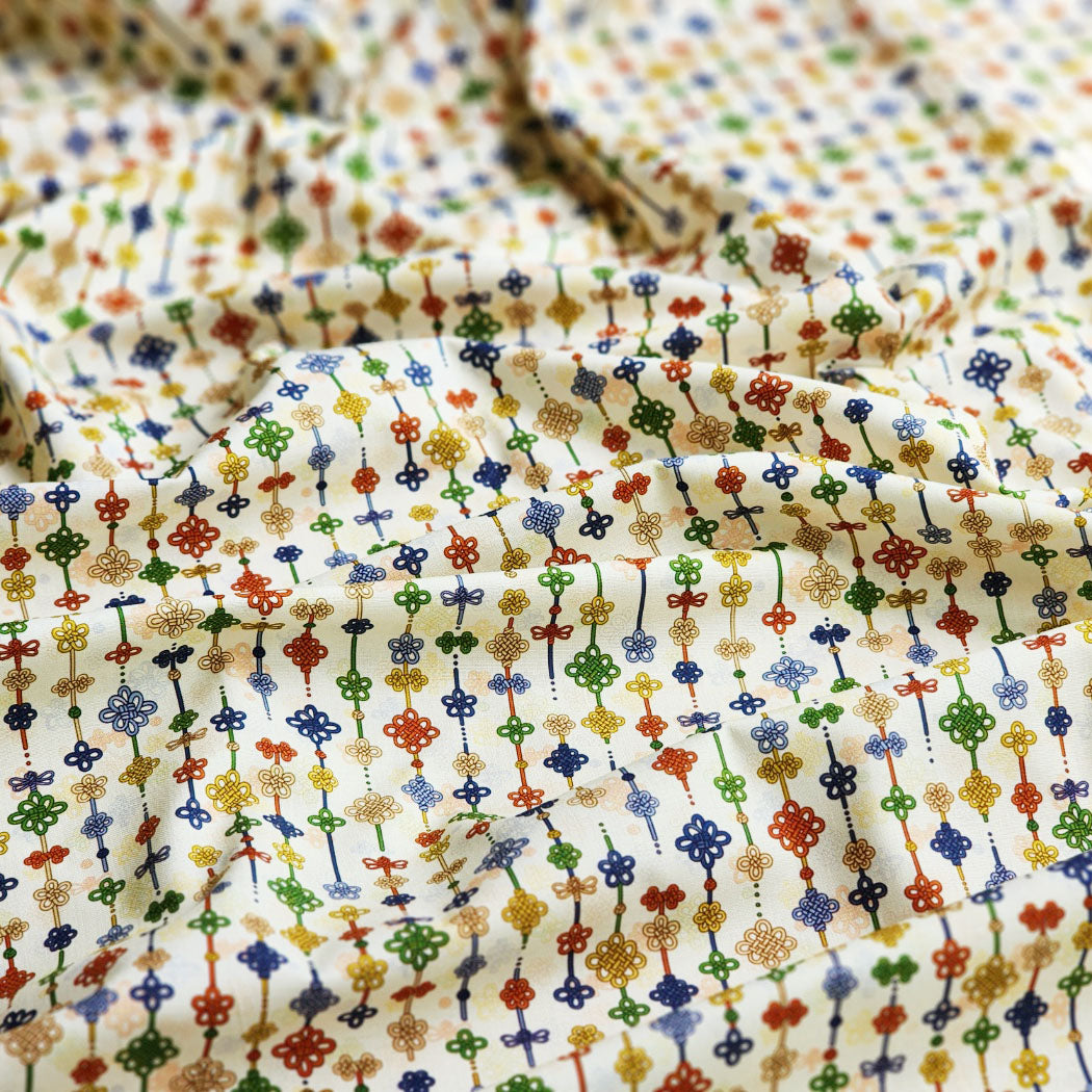 Korean Traditional Style Knot Patterned Cotton Fabric made in Korea by the Half Yard