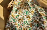 Korean Traditional Art Folk Painting Derpy Tiger Magpie Beige Patterned Cotton Fabric made in Korea by the Half Yard