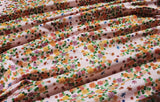 Korean Traditional Style Knot Flower Garden Pink Patterned Cotton Fabric made in Korea by the Half Yard