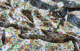 Korean Traditional Style Knot Flower Garden Skyblue Patterned Cotton Fabric made in Korea by the Half Yard