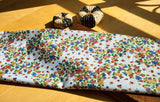 Korean Traditional Style Knot Flower Garden Skyblue Patterned Cotton Fabric made in Korea by the Half Yard