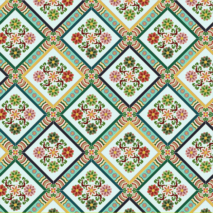 韓國傳統六角形螺鑿 Jagae 圖案棉織品韓國製造半碼