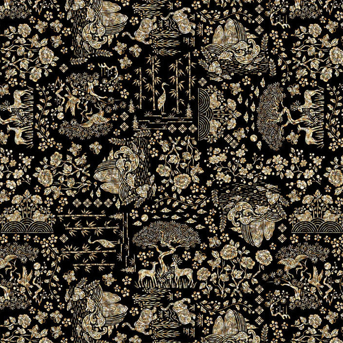 Korean Traditional Jagae Raden Art Patterned Cotton Fabric made in Korea by the Half Yard