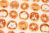 Animal Bread Bakery Dog Puppy Patterned Japanese Oxford Fabric by the Half Yard