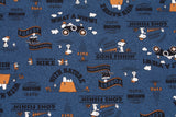 Snoopy Logo Character Oxford Fabric printed in Japan by the Half Yard