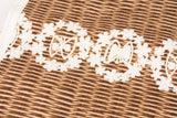 Lace & Basket Flower Circlet on Rattan Pattern Oxford Fabric Japanese Fabric by the Half Yard