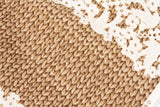 Lace & Basket Scandinavian Bird Flower on Rattan Pattern Oxford Fabric Japanese Fabric by the Half Yard