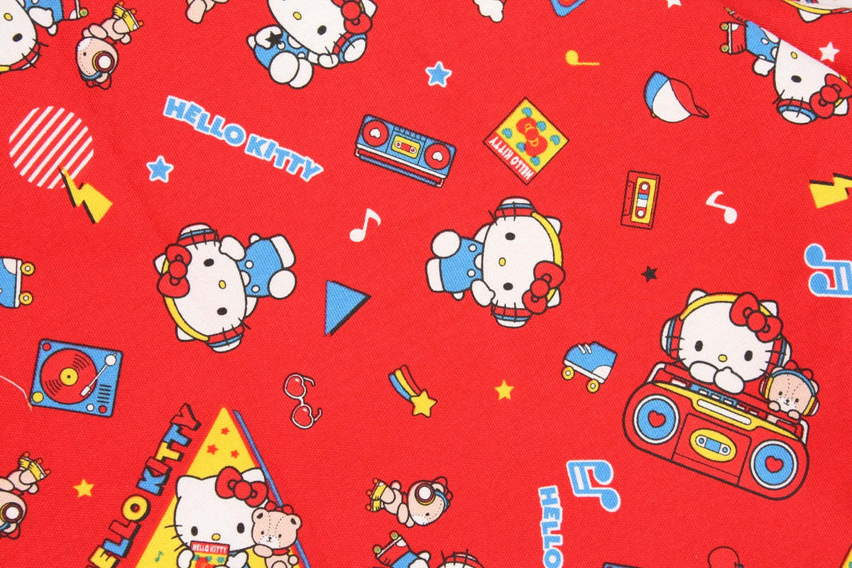 Sanrio Hello Kitty Music Retro Player Oxford Licensed Fabric printed in Japan by the Half Yard