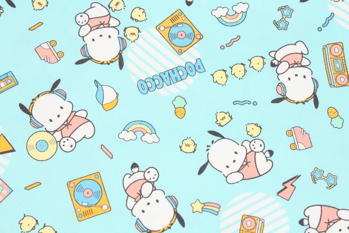 Sanrio Pochacco Retro Street Oxford Licensed Fabric printed in Japan by the Half Yard